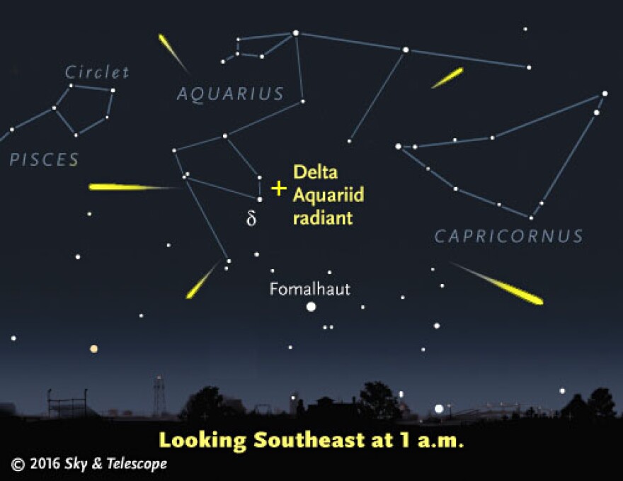 The Delta Aquriid Meteor Shower is active from July 12 to August 23, with peak activity overnight July 28 to 29.