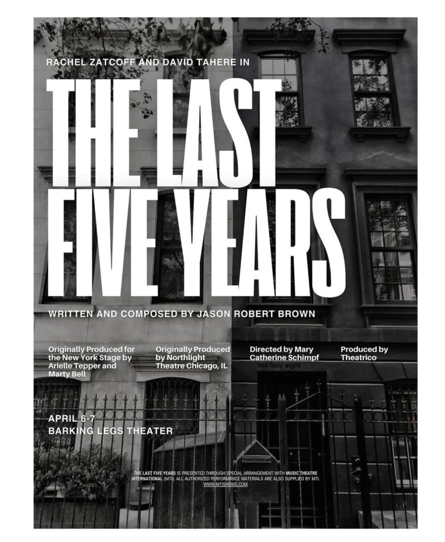 Poster for “The Last Five Years” by Theatrico at Barking Legs Theater.