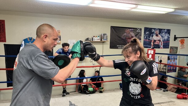 State champion Shavana Trejo trains every day with her father Michael Trejo at the Underdogs Boxing Club in Avenal.