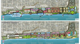 Planners presented two preliminary design concepts for redevelopment of the former Jeffboat shipyard in Jeffersonville this week.