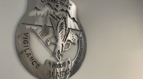 This symbol is inside of the Alaska Department of Corrections office on Sept. 7, 2022, in Douglas, Alaska. 
