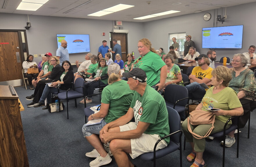 Clinton residents filled a City Council meeting on Aug. 25, 2026 to discuss the planned ordinance regarding data centers in the city.