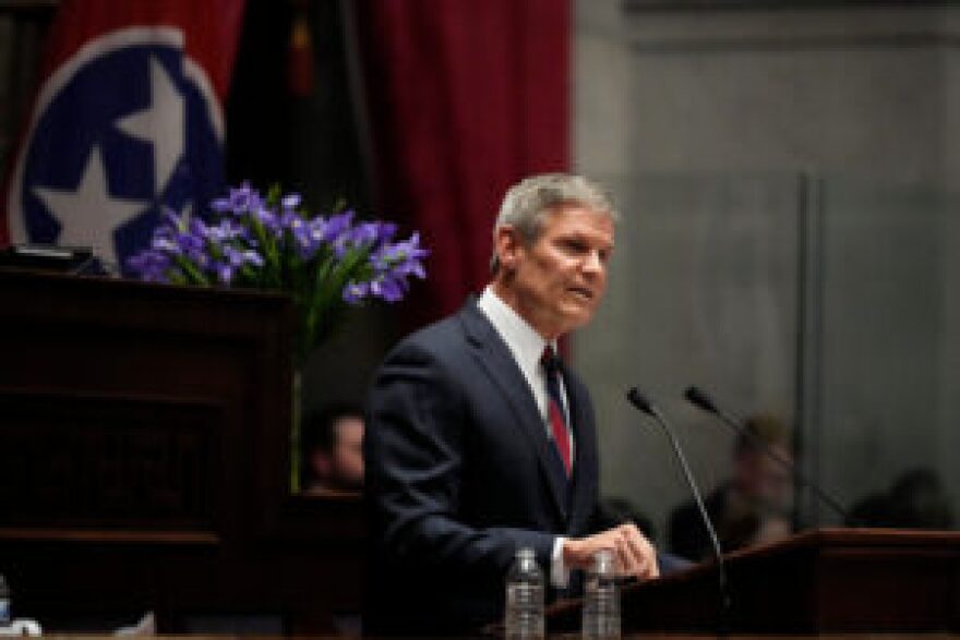 Governor Bill Lee delivers his State of the State address, Monday, Feb. 2, 2026, in Nashville, Tenn. (AP Photo/George Walker IV)