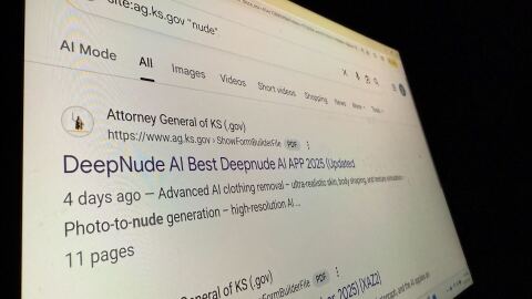 The links appearing on the attorney general's website opened PDF files containing instructions on how to access illicit content, such as AI tools that "undress" individuals in photos.