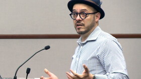 Realtor Juan Carlos Carrasquel speaks during the July 8 meeting of the Bloomington Plan Commission