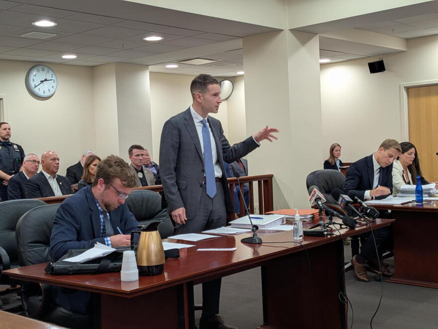 City of Buffalo deputy counsel Will Rossi argues in favor of an injunction to halt construction on the Seneca's Miami Street parcel