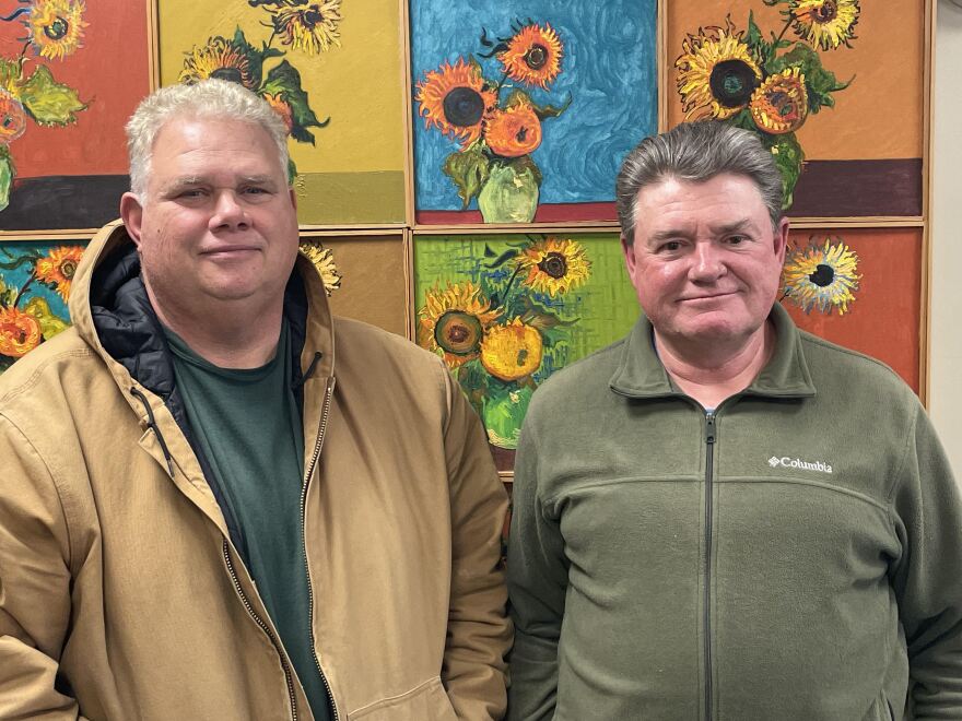 Mark Roberts, a retired naturalist for Clinton County Conservation, and Kelly McKay, a retired biologist and local bald eagle expert.