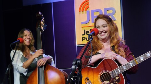 Cassandra Lewis and Emily Turner performing in the JPR Steve Nelson Performance Studio