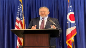 Attorney General Dave Yost speaks to reporters at a press conference in February 2020.