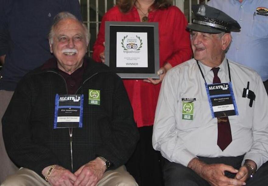 Former Alcatraz guard George DeVincenzi (Left)