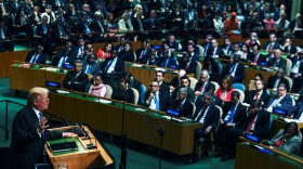 President Trump addresses the 72nd Annual U.N. General Assembly in New York on Sept. 19, 2017. (Jewel Samad/AFP/Getty Images)