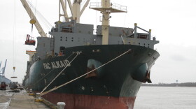 International ships call at the busy Port of New Orleans.  It's a major shipping convergence point on the Mississippi River. Ships come upriver from the Gulf of Mexico with imports from abroad, and barges come downriver, bringing U.S. goods for export.