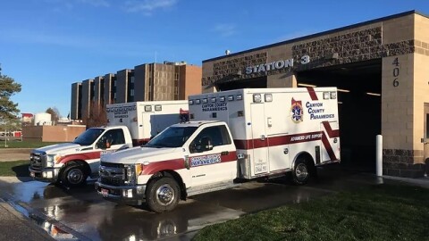 Canyon County ambulance units sit outside Nampa's EMS station 3 in Nampa.