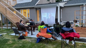 Roommates from two homes supported by LADD held a safe outdoor movie night.