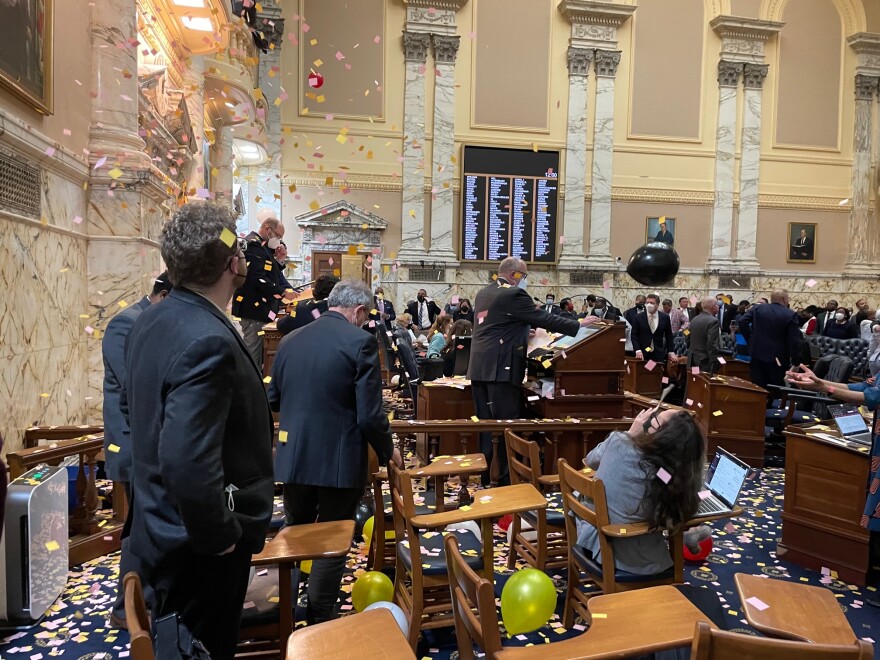 The Maryland House of Delegates celebrates Sine Die 2022.