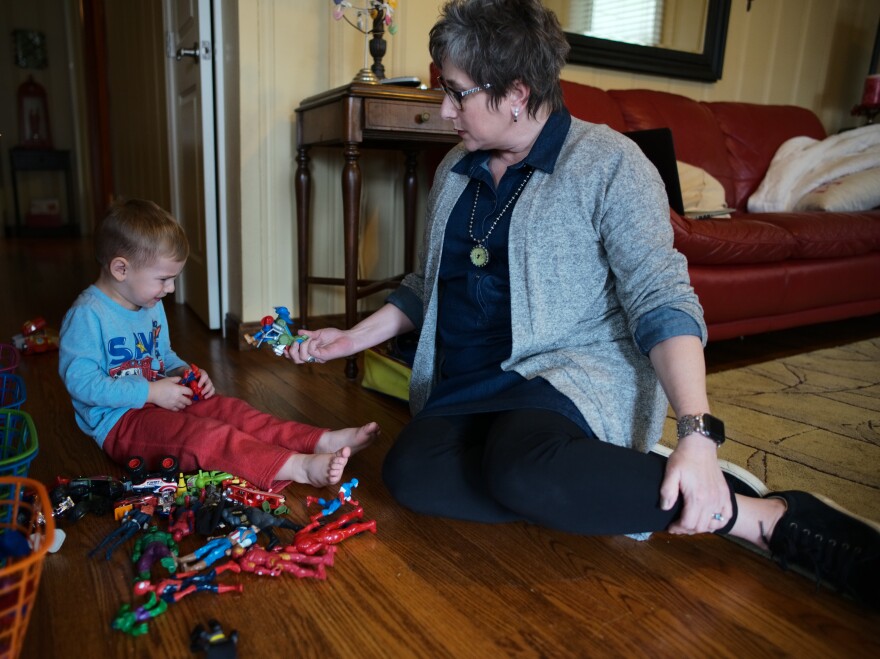Every Wednesday, Necia Freeman babysits her grandson, 3-year-old Campbell Lusk.