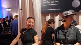 Chef Linda Huang at her food station at the 2026 James Beard Restaurant and Chef Awards Post Reception at Chicago' Union Station.