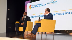 Florida Gubernatorial Candidate Byron Donalds speaks at WLRN's Sunshine Economy Summit in Fort Lauderdale. On Sept. 23 2026