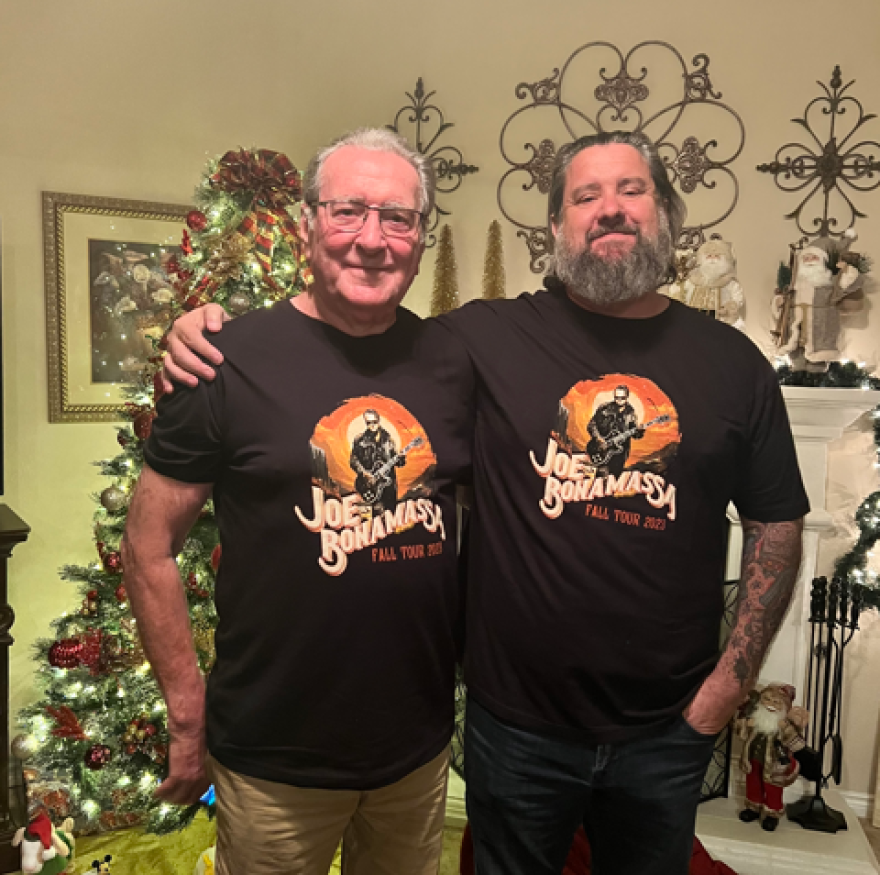 Brad Ewell (right) with his "pop" Jimmie Graves