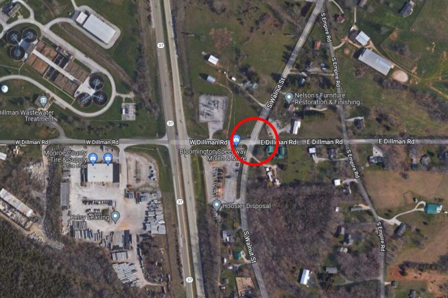 Google maps view of the intersection of East Dillman Road and South Old S.R. 37.