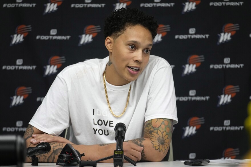 Brittney Griner is confronted by a right-wing media 'provocateur' at airport | Wyoming Public Media