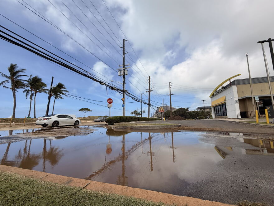 Flooding near Farrington Highway and Lualualei Naval Road on Monday, Sept. 8, 2026.