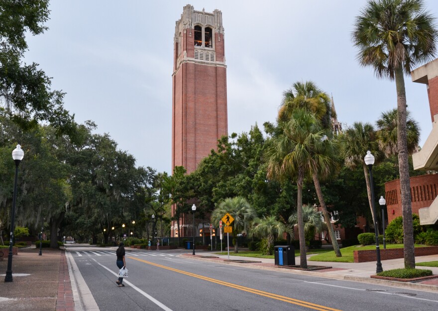 The iconic Century Tower stands in the middle of the campus of the University of Florida in Gainesville, Florida, in this photograph taken July 22nd, 2021