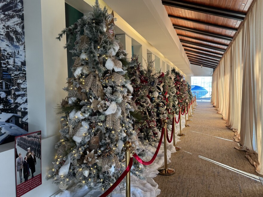 26 Christmas trees decorated with country themes are on display at the Reagan Library