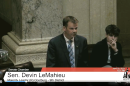 Wisconsin Senate Majority Leader Devin LeMahieu (R-Oostburg) speaks on the Senate floor Wednesday.