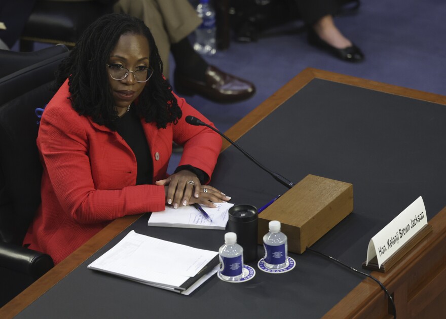U.S. Supreme Court nominee Judge Ketanji Brown Jackson testifies on the second day of her confirmation hearing before the Senate Judiciary Committee.