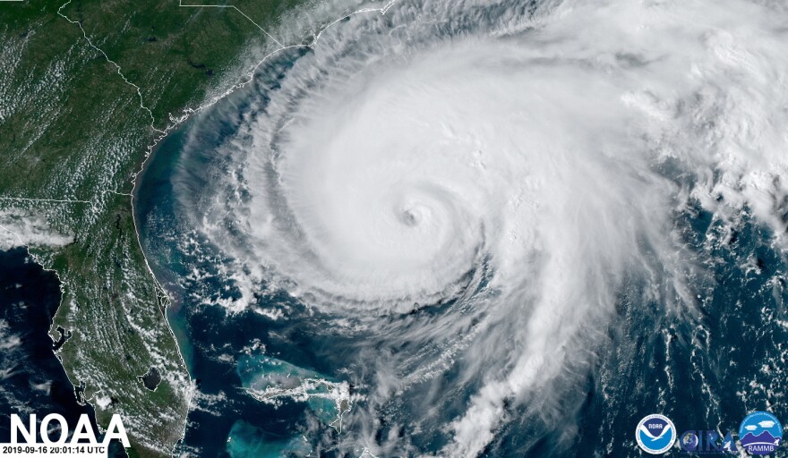 Satellite image of Hurricane Humberto in 2019