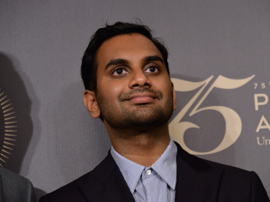 Comedian Aziz Ansari on May 21, 2016 in New York City. Ansari is nominated for three Emmys as a writer, director and actor in <em>Master of None</em>.