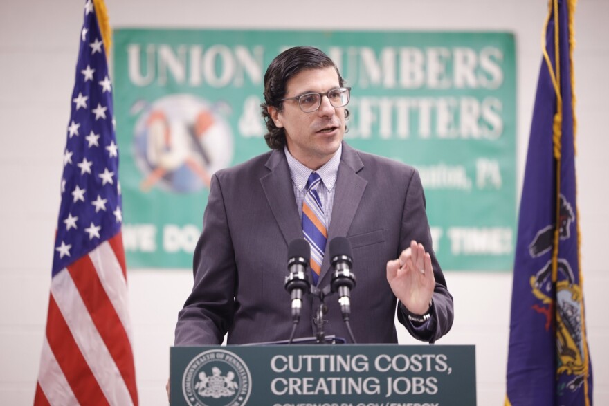 Pennsylvania Consumer Advocate Patrick Cicero speaking at an event in Scranton in March 2024.