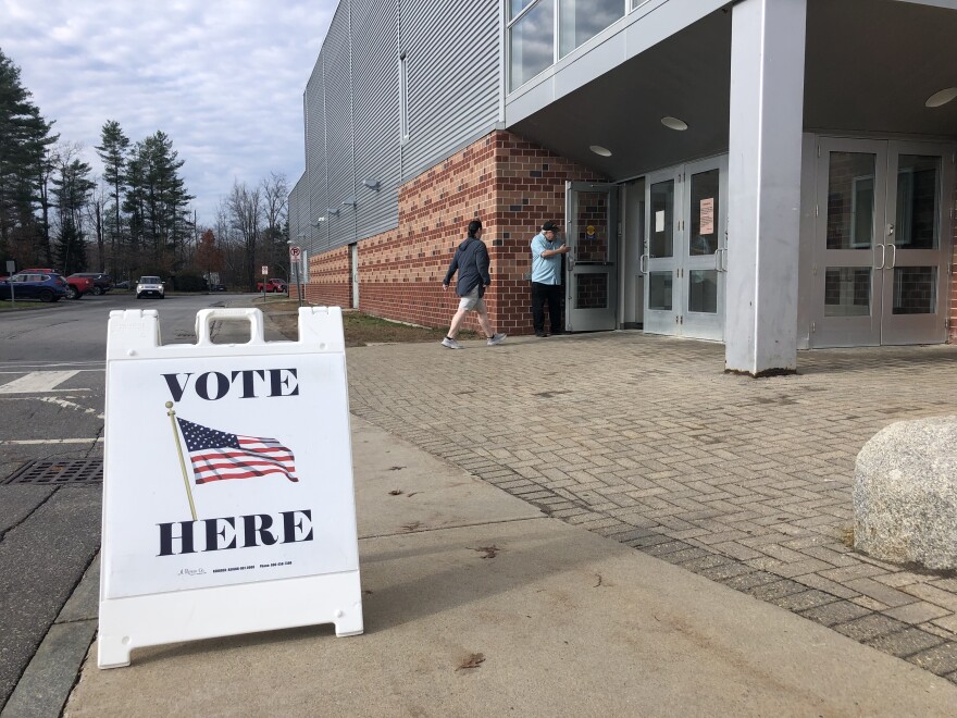 A voting sign at Freeport High School on Tuesday, Nov. 5, 2024.