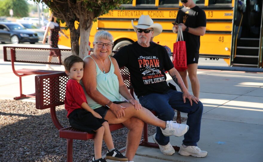 Supportive grandparents showed up to send their