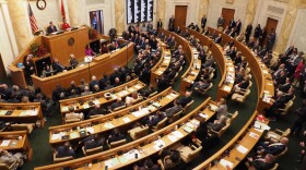 Gov. Sarah Huckabee Sanders addresses Arkansas’ 95th General Assembly in the House chamber on Jan. 14, 2025.