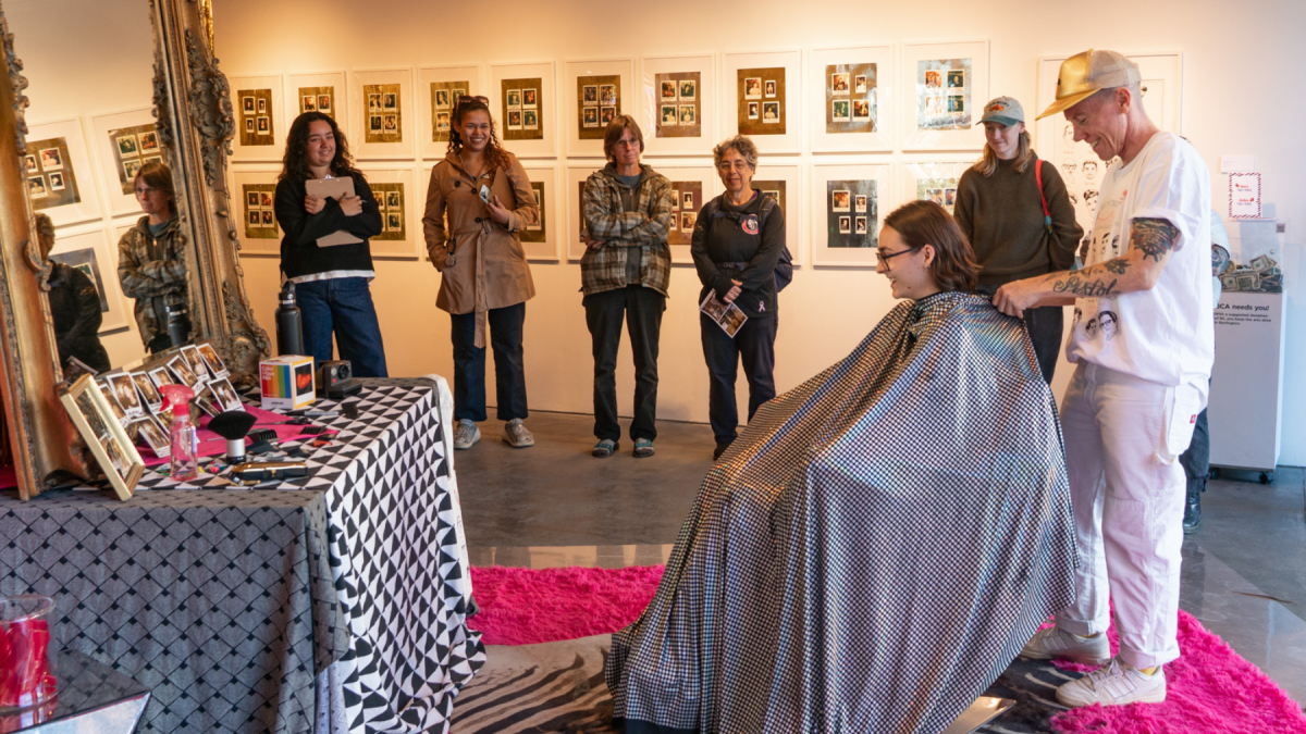 Free haircuts in an art gallery? This installation is more than a snip off the top