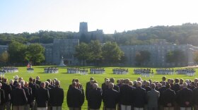 Members of West Point's class of 1965 are honored with a parade by cadets at the class's 40th reunion at the military academy in New York in 2005.