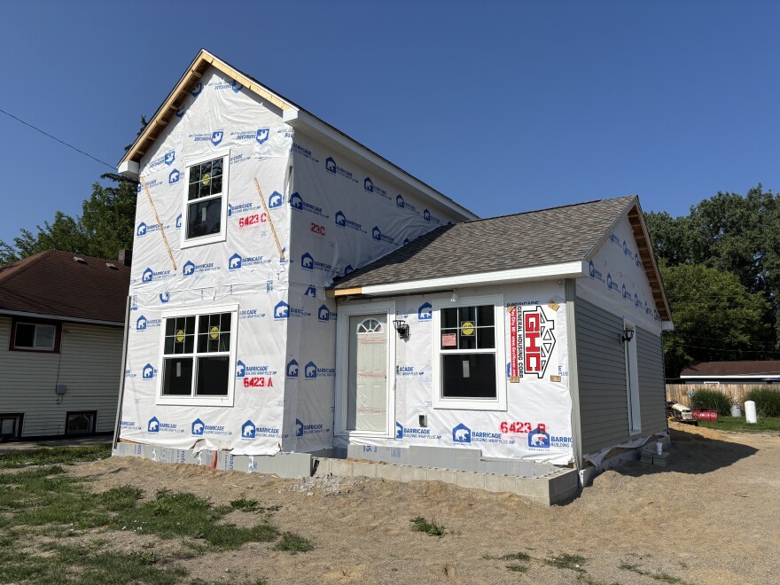 A new Habitat for Humanity home under construction in Saginaw, Michigan
