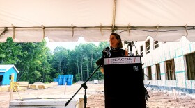 Beacon Communities CEO Dara Kovel speaking at an event this morning announcing the project’s expansion. The Homes at Avon Park will bring about 400 more apartments to the town, with the majority of them being affordable.