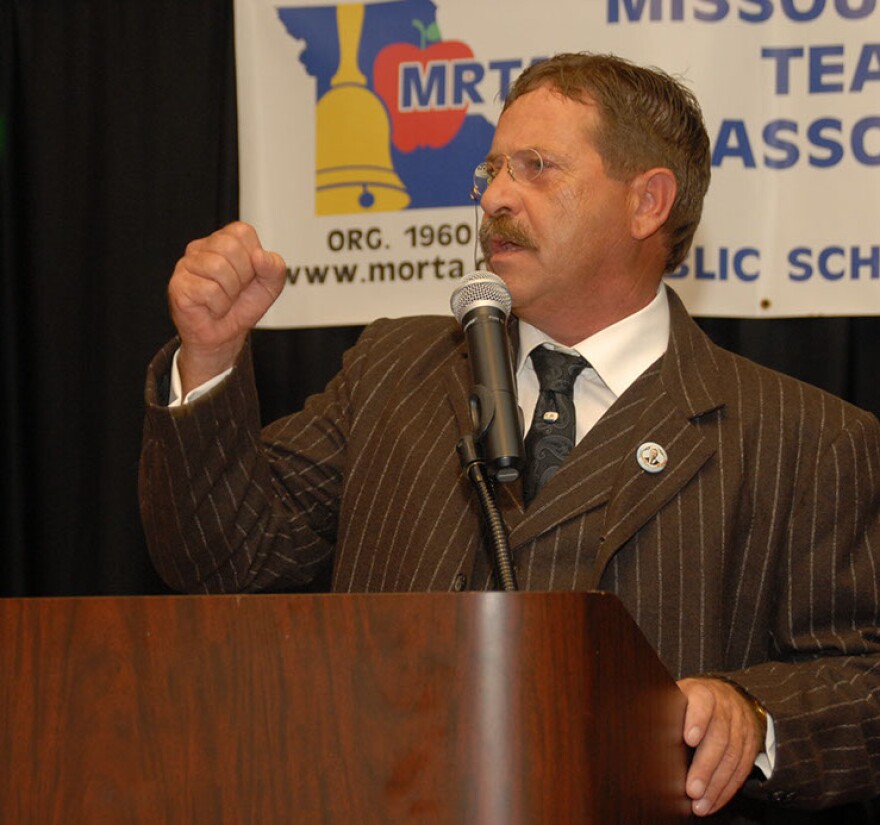 Former Missouri House Speaker Jim Kreider, a Nixa Democrat, is shown impersonating the progressive Republican U.S. President Teddy Roosevelt at a Missouri Retired Teachers Association gathering in an undated photo.