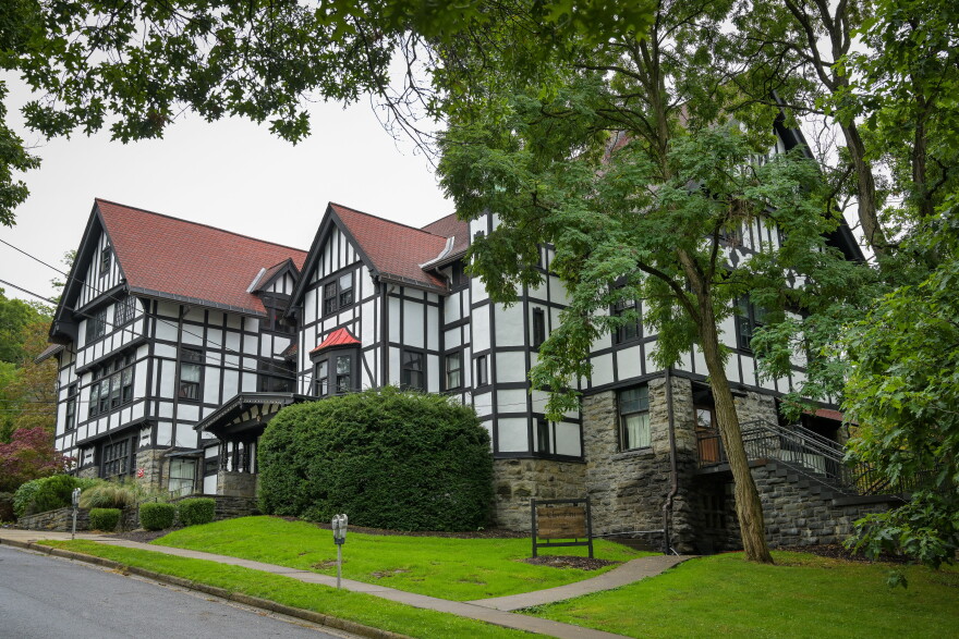 The Chi Phi fraternity house at Cornell University in Ithaca, N.Y., Monday, Sept. 28, 2026.