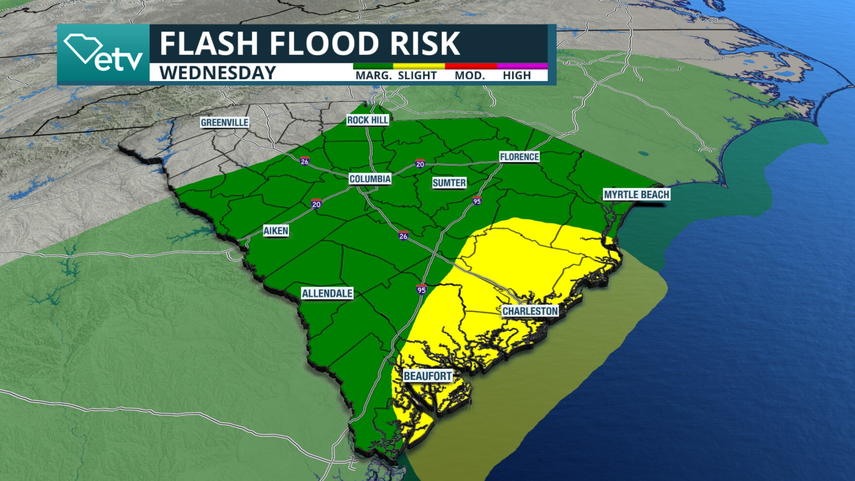 Heavy rain and flooding possible through Thursday | South Carolina ...