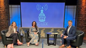 South Carolina Public Radio’s Maayan Schechter and The Associated Press’ Meg Kinnard joins host Gavin Jackson in studio on Oct. 30, 2024 for the pre-election show live taping.