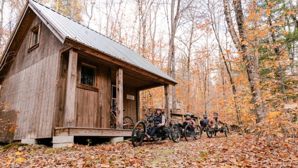 Maine Adaptive Spots participants enjoy the buildings and space.