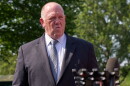 White House border czar Tom Homan speaks to members of the media outside of the White House, Tuesday, June 30, 2026, in Washington. (AP Photo/Jacquelyn Martin)