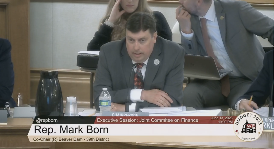 Joint Finance Committee Co-Chair Mark Born (R-Beaver Dam) spoke in favor of the transportation package late Tuesday night on June 13, 2023.
