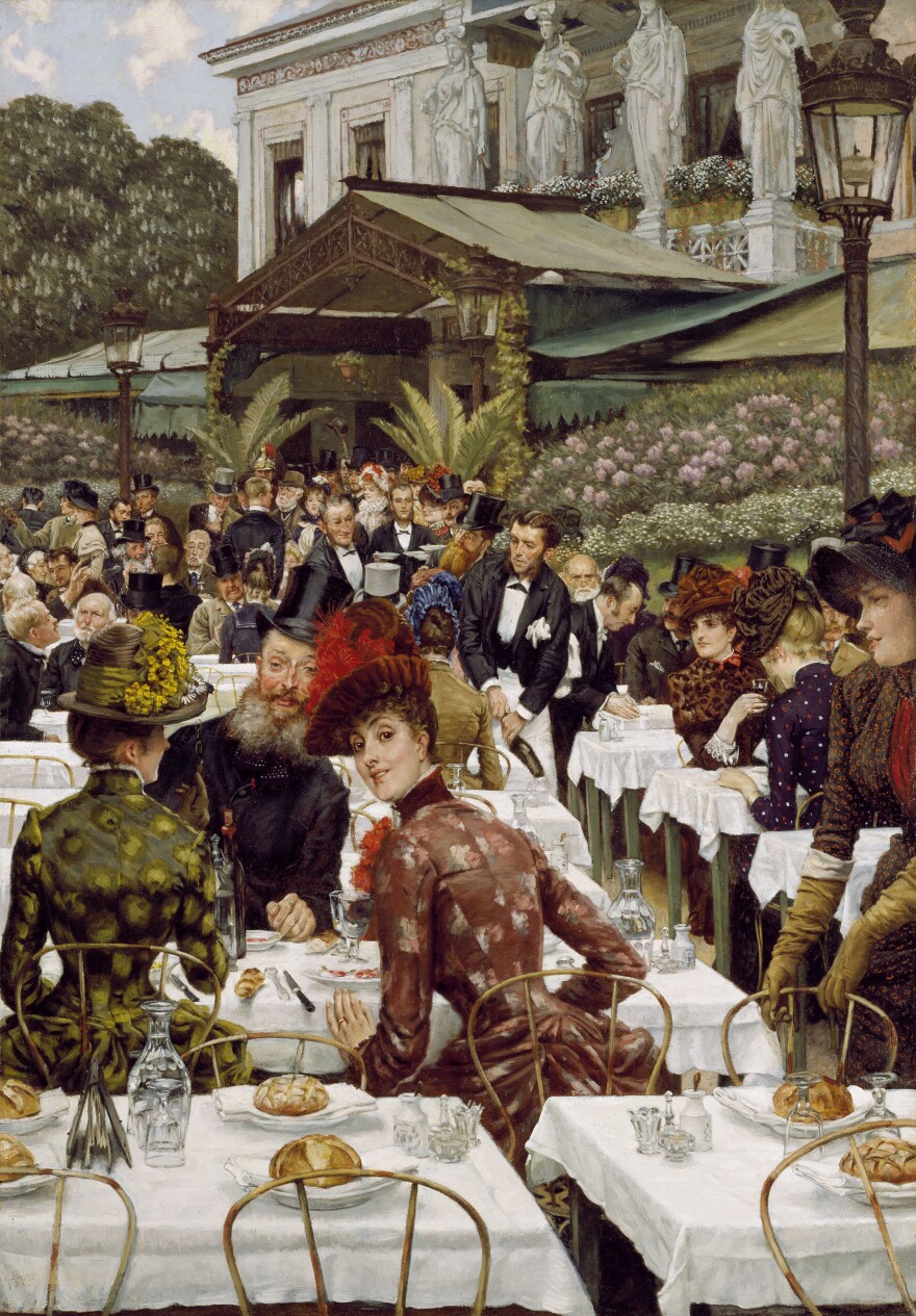 The oil painting "The Artists' Wives" by French artist James Jacques Joseph is one of the works in the Chrysler Museum's "Farm to Table: Art, Food, and Identity in the Age of Impressionism" exhibit.