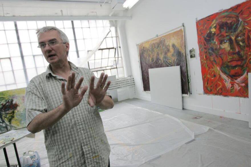 Artist Andrzej Sikora speaks of his art work in his studio at The Russell Industrial Center in Detroit, June 19, 2008. The Detroit-area artist whose studio was where the parents of the Oxford High School student charged in a deadly shooting were found by police is cooperating with police and didn’t know the couple had stayed overnight, his attorney said Sunday, Dec. 5, 2021.