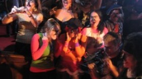 At the music video shoot for "BOY," Scottish Rite Temple, Kansas City, Mo.